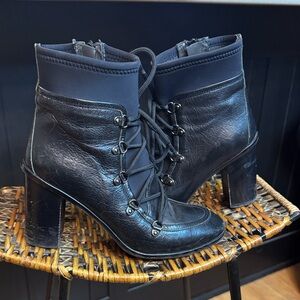 Napoeoni Lace Up Boot Italy Lolita Euro 38 US 7.5 Black